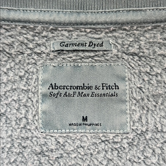 Abercrombie & Fitch Soft Muted Blue Quarter Zip Pullover - Picture 3 of 4